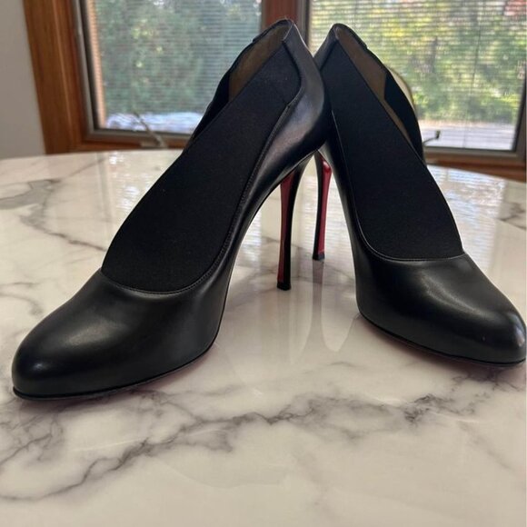 CHRISTIAN LOUBOUTIN Nappa Shiny Toot Couverte 100 Pumps size 40 in Black - Picture 1 of 9